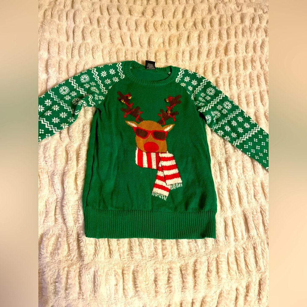 Reindeer Sweater with Jingle Bells